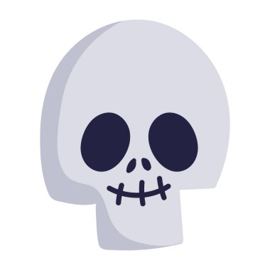 Mutlu cadılar bayramı, komik kafatası çizgi filmi, şaka mı şeker mi kutlaması