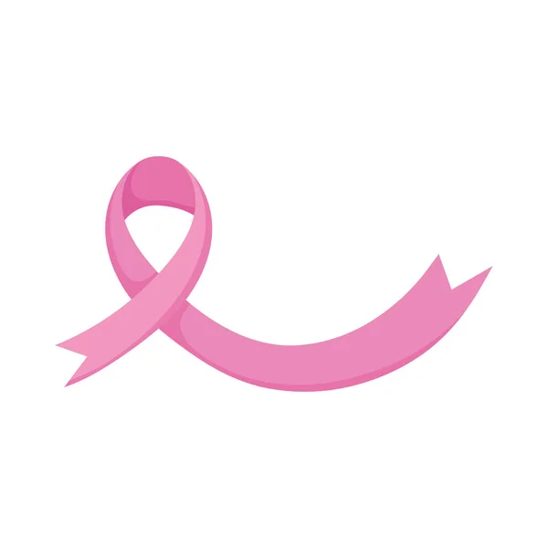 Borstkanker bewustzijn maand roze lint positieve vector — Stockvector