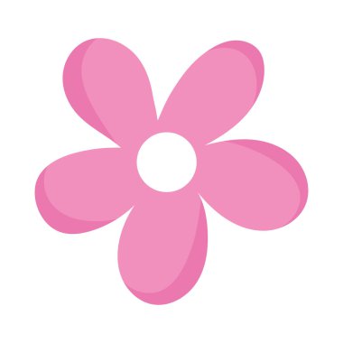pembe çiçek taç yaprakları süslemesi izole edilmiş simge beyaz arkaplan