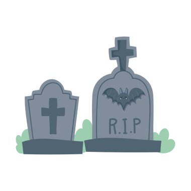 Mutlu cadılar bayramı, korkunç mezar taşları çizgi film, şaka mı şeker mi kutlaması