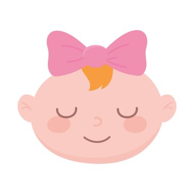 Bebek partisi, şirin bir yüz küçük kız selamla, kutla yeni doğan bebeği