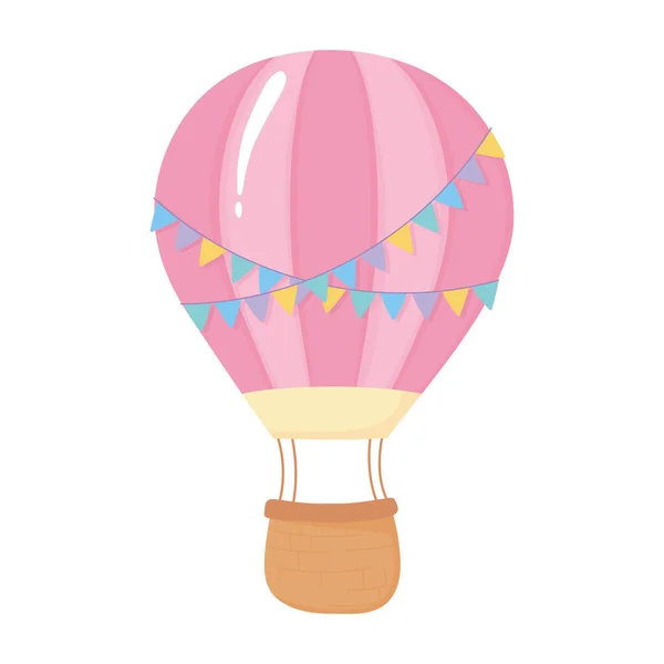 装飾的なバニングお祝い孤立したアイコンと気球 — ストックベクタ