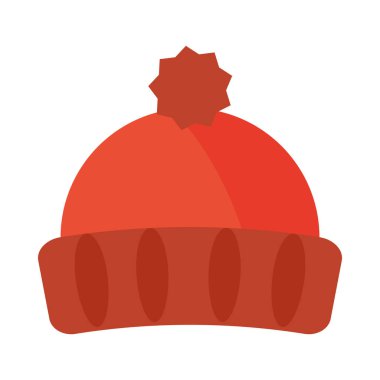 Sıcak şapka, aksesuar, gölgeli düz simge