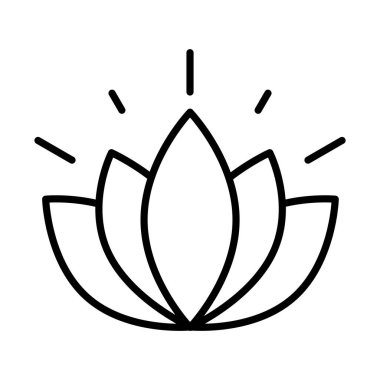 çiçek lotus doğa dekorasyonu beyaz arkaplan doğrusal biçim simgesi