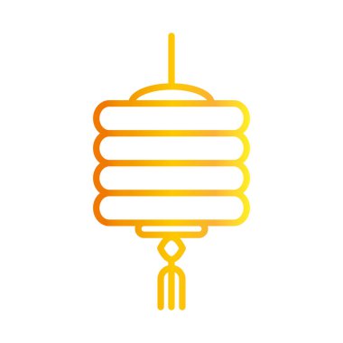 Çin süsü süsleme feneri geleneksel gradyan stili simgesi