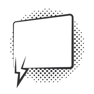 pop sanat konuşma balonu, yarım ton tarzı doğrusal tasarım beyaz arkaplan