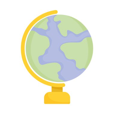 okul küresel haritası coğrafyası, izole edilmiş simge beyaz arkaplan