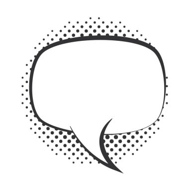 pop sanat konuşma balonu boş yarım ton biçimi, doğrusal tasarım beyaz arkaplan