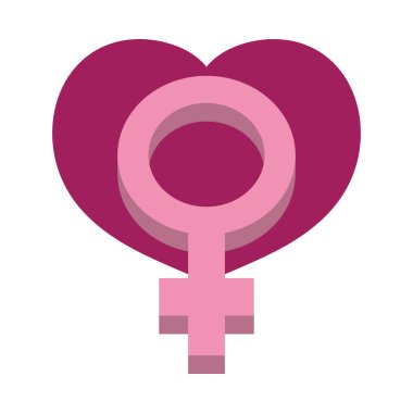 Göğüs kanseri farkındalığı. Kadın amblemi. Kalp aşk tasarımı.