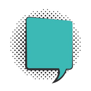 pop sanat konuşma balonu diyalog ögesi, yarım ton stili düz tasarım beyaz arkaplan