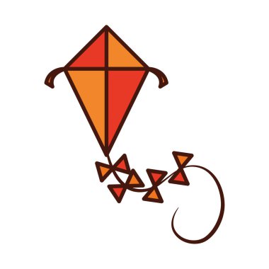 Uçurtma oyuncak rüzgar dizisi çizgisi ve simgeyi doldur