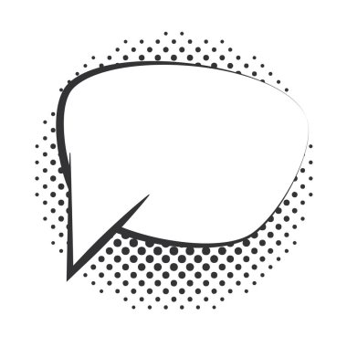 pop sanat konuşma balonu noktalı ve yarım ton tarzı, doğrusal tasarım beyaz arkaplan