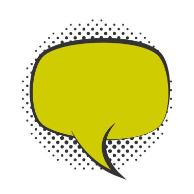 pop sanat konuşma balonu boş yarım ton tarzı, düz tasarım beyaz arkaplan