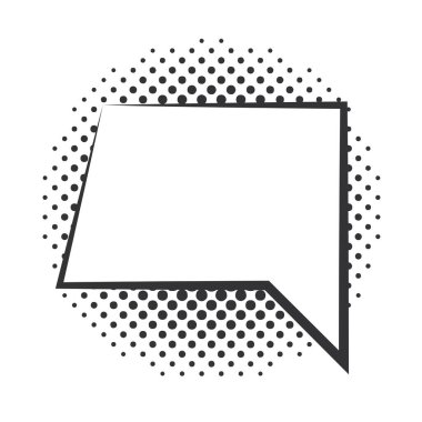 pop art konuşma balonu yarım ton biçimi, simge doğrusal tasarım beyaz arkaplan