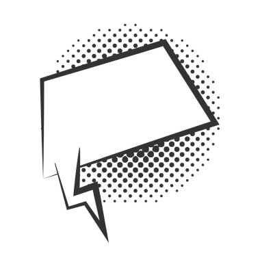 pop sanat konuşma balonu boş çizgi film, yarım ton tarzı doğrusal tasarım beyaz arkaplan