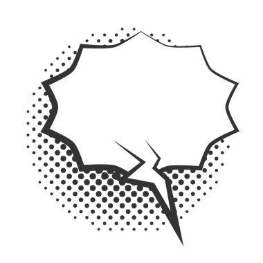 pop art konuşma balonu mesajı, yarım ton tarzı doğrusal tasarım beyaz arkaplan