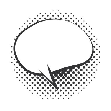 pop art konuşma balonu mesajı yarım ton biçimi, doğrusal tasarım beyaz arkaplan