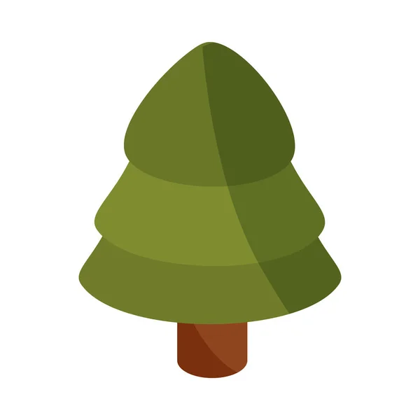 松の木の植生影のフラットアイコン — ストックベクタ