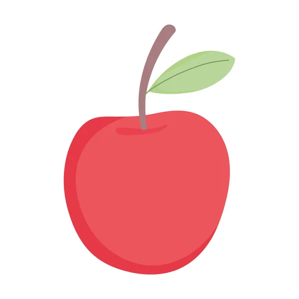 Manzana roja fruta fresca aislado icono fondo blanco — Vector de stock