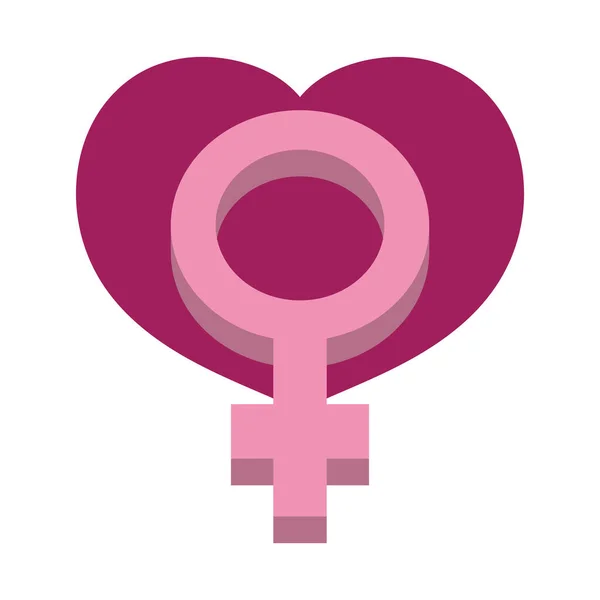 Cáncer de mama conciencia de género emblema femenino corazón amor diseño — Vector de stock