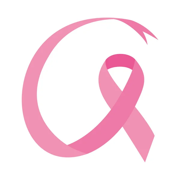 Cáncer de mama conciencia mes rosa cinta seda icono vector — Archivo Imágenes Vectoriales