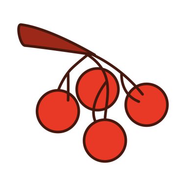 Ağaç sırasındaki kirazlar ve simge doldur