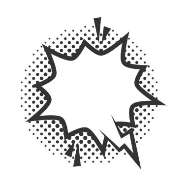 pop sanat konuşma balonu retro yarım ton biçimi, doğrusal tasarım beyaz arkaplan