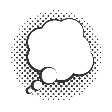 pop sanat konuşma balonu, yarım ton biçim simgesi doğrusal tasarım beyaz arkaplan