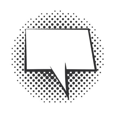 pop sanat konuşma balonu komik şablonu, yarım ton tarzı doğrusal tasarım beyaz arkaplan