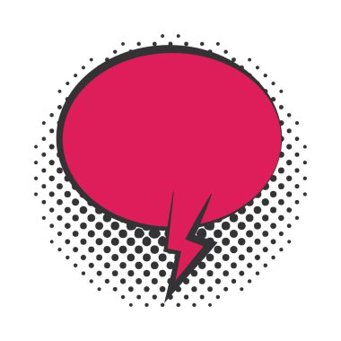 pop sanat konuşma balonu reklam pankartı, yarım ton tarzı düz tasarım beyaz arkaplan