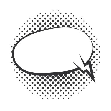 pop sanat konuşma balonu yarım ton tarzı, doğrusal tasarım beyaz arkaplan
