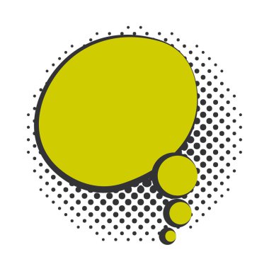 pop sanat konuşma balonu renkli bulut, yarım ton tarzı düz tasarım beyaz arkaplan