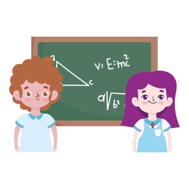 Mutlu öğretmenler günü, tatlı öğrenciler, tahtası olan kız ve erkek çocuklar.