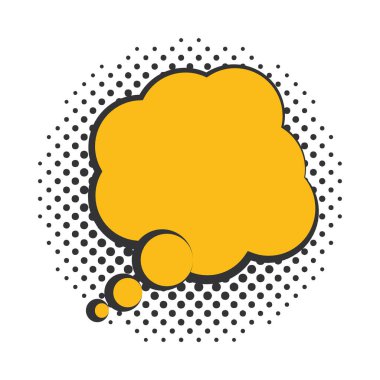 pop sanat konuşma balonu, yarım ton biçim simgesi düz tasarım beyaz arkaplan