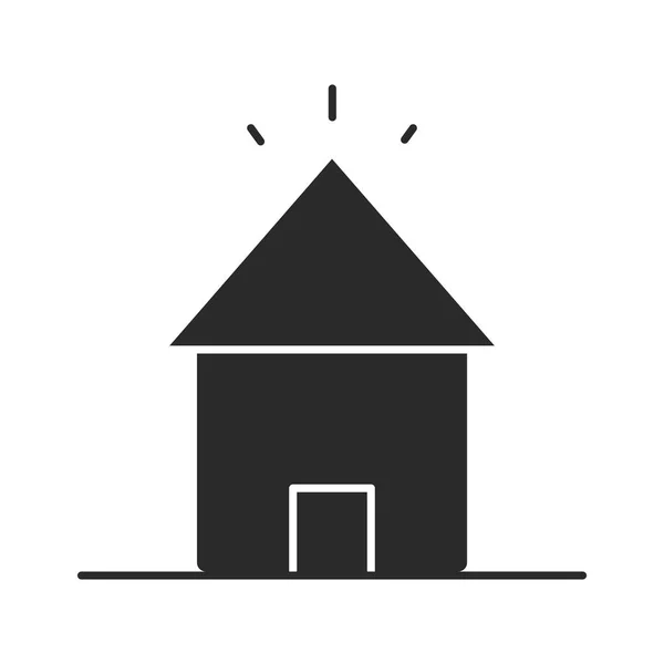 House home facade exterior silhouette icon isolated design — Stock Vector