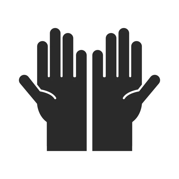 Hands support charity symbol community and partnership silhouette icon — Stock Vector