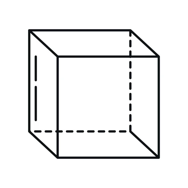 Cubo geometría perspectiva isométrica línea icono estilo — Archivo Imágenes Vectoriales