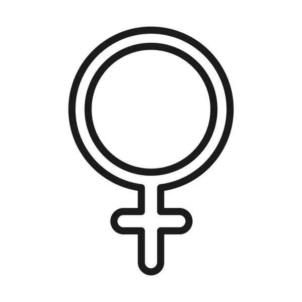 Icône du mouvement féministe, symbole genre droits des femmes pictogramme ligne style — Image vectorielle