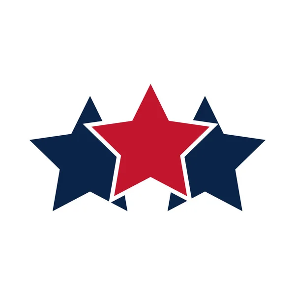 Estados Unidos eleições, estrelas bandeira cor emblema, eleição política projeto de ícone plana campanha —  Vetores de Stock
