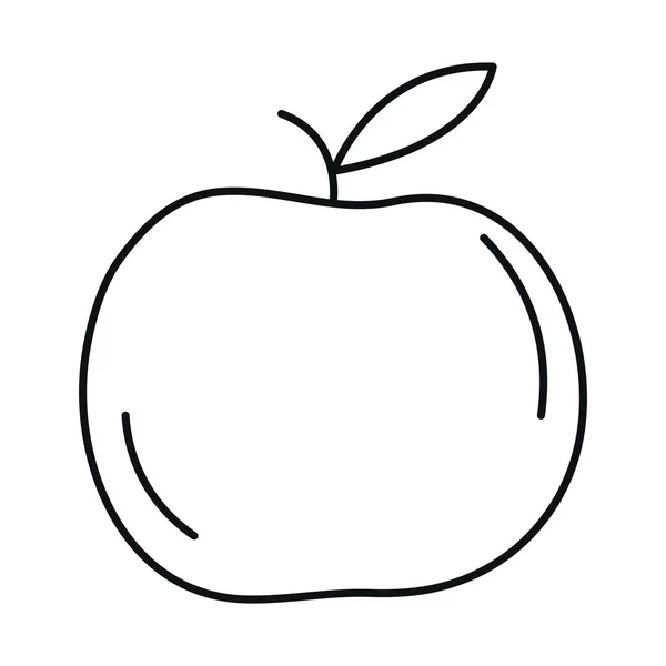 Manzana fruta fresca cosecha alimentación línea icono estilo — Vector de stock