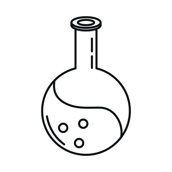 Voltar para a escola, laboratório flask ciência ensino elementar linha ícone estilo —  Vetores de Stock