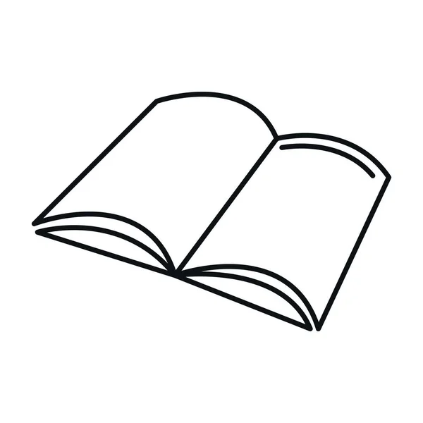 Retour à l'école, livre ouvert apprendre l'enseignement élémentaire ligne icône style — Image vectorielle