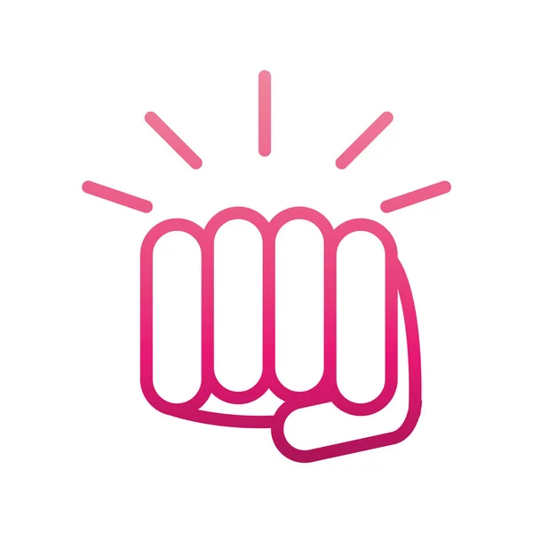 Feminism movement icon, strong hand, female rights gradient style — Stock Vector
