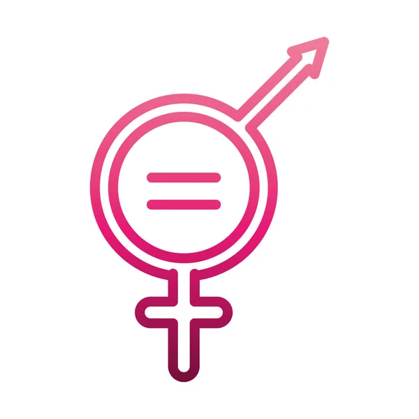 Icône du mouvement féministe, emblème genre égalité droits des femmes style dégradé — Image vectorielle