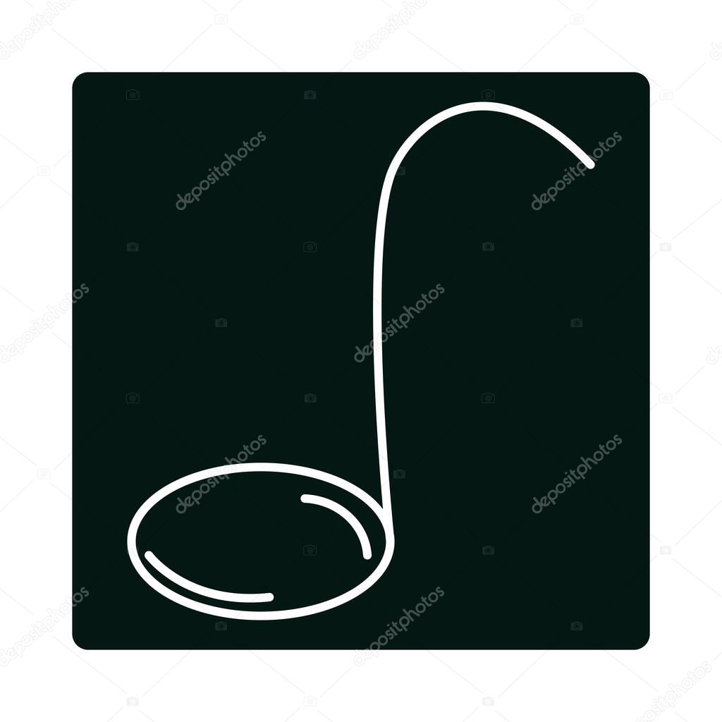 musical note harmony melody block and line icon