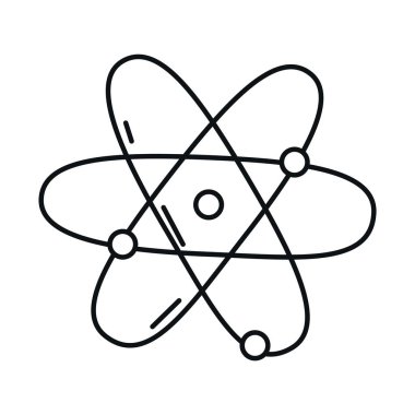 Okula dönüş, bilim molekülü atom ilköğretim çizgisi simgesi