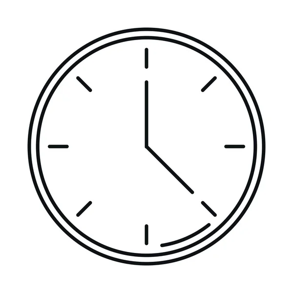 Στρογγυλό ρολόι γραμμή στυλ εικονίδιο — Διανυσματικό Αρχείο