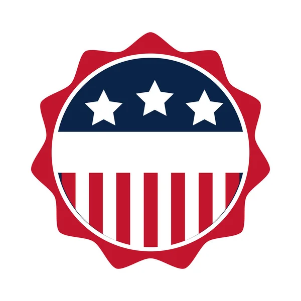 Estados Unidos elecciones, emblema de la bandera americana nacional, diseño de icono plano campaña electoral política — Vector de stock