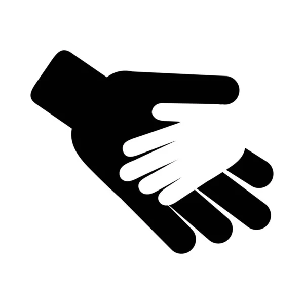 Руки поддерживают благотворительность вместе икона силуэта пиктограммы — стоковый вектор