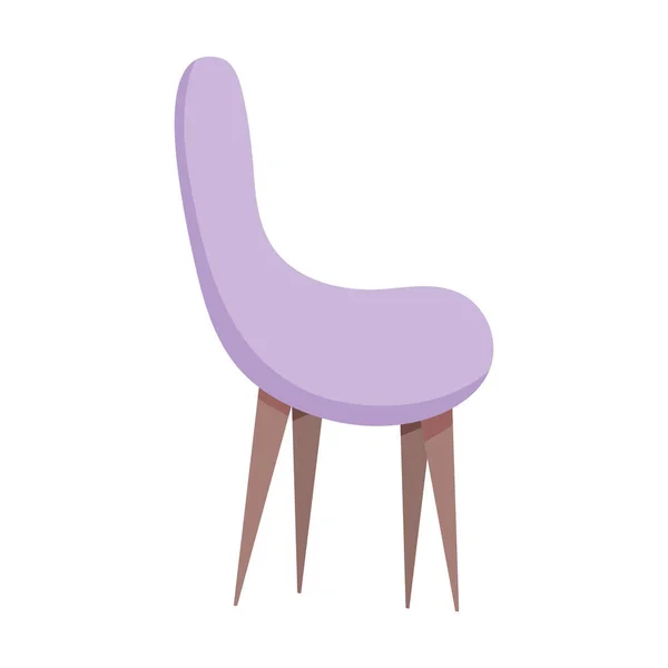 Фиолетовый стул мебель комфорт изолированный дизайн белый фон — стоковый вектор